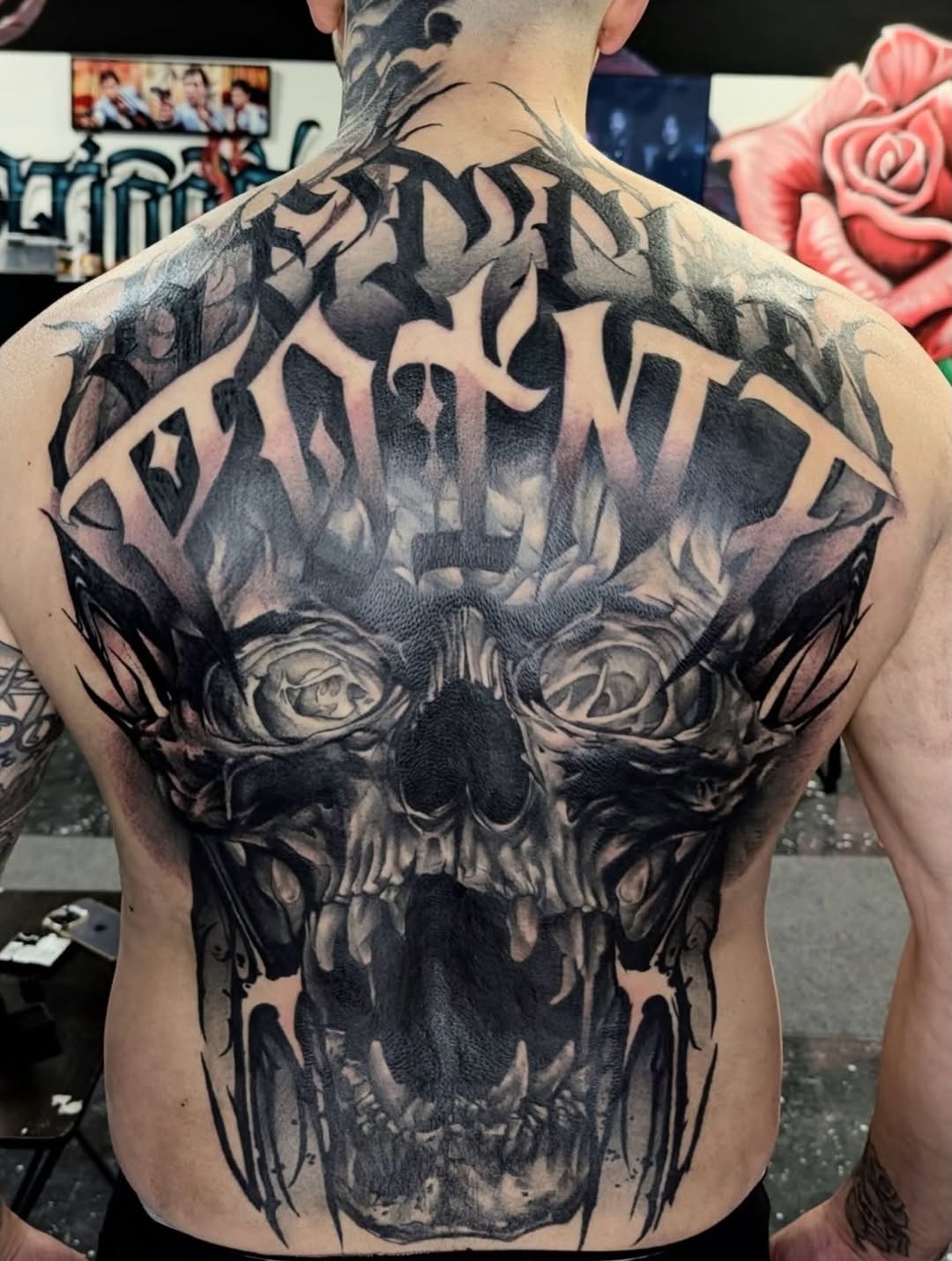 Tattoo by @saragtattoo_design — black_and_grey, lettering_script