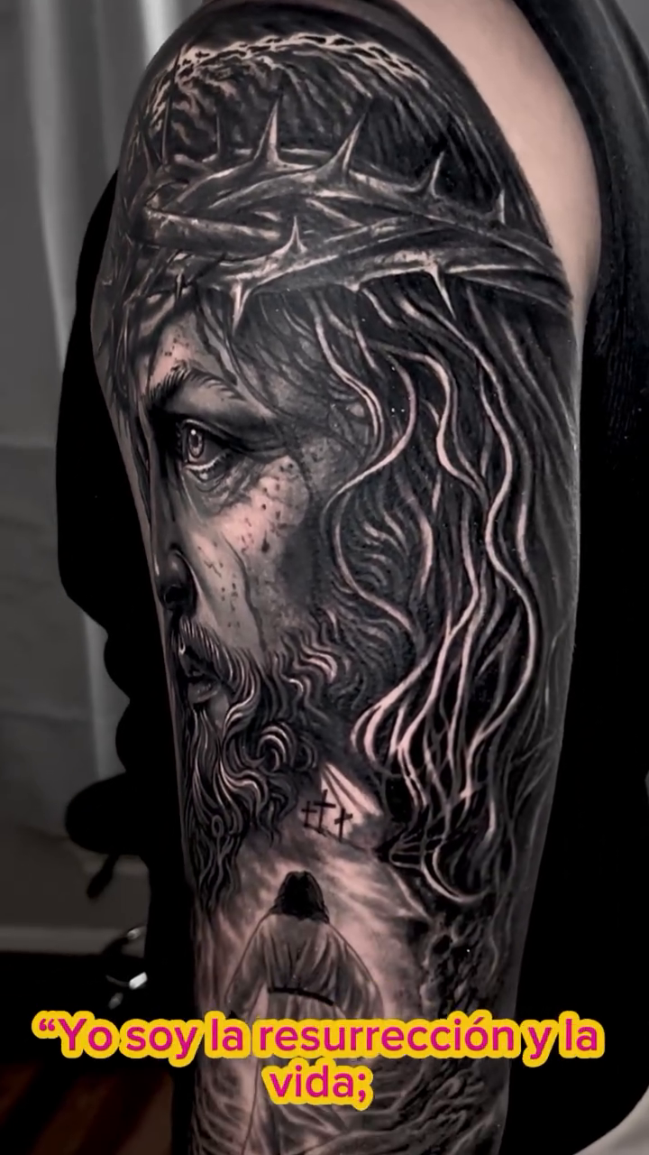 Tattoo by @thecoverupking โ realism, black_and_grey