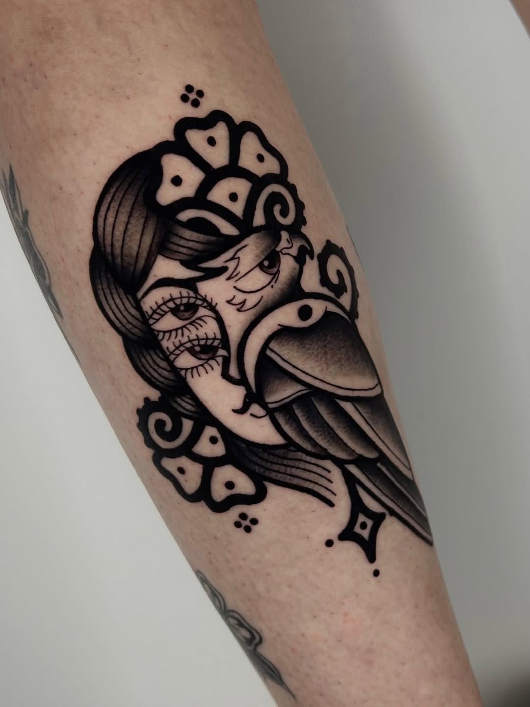 Tattoo by @rebel_milly — american_traditional, black_and_grey