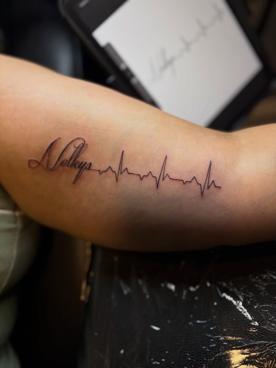Tattoo by @_the876kid_ โ fine_line, lettering_script
