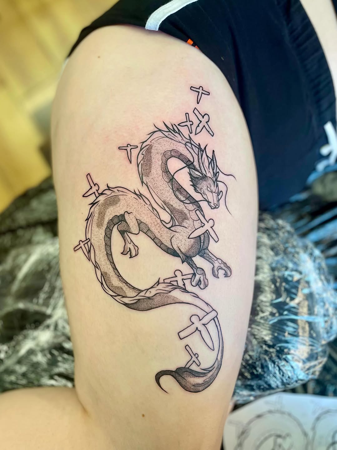 Tattoo by @egirotto.art — japanese_irezumi, black_and_grey
