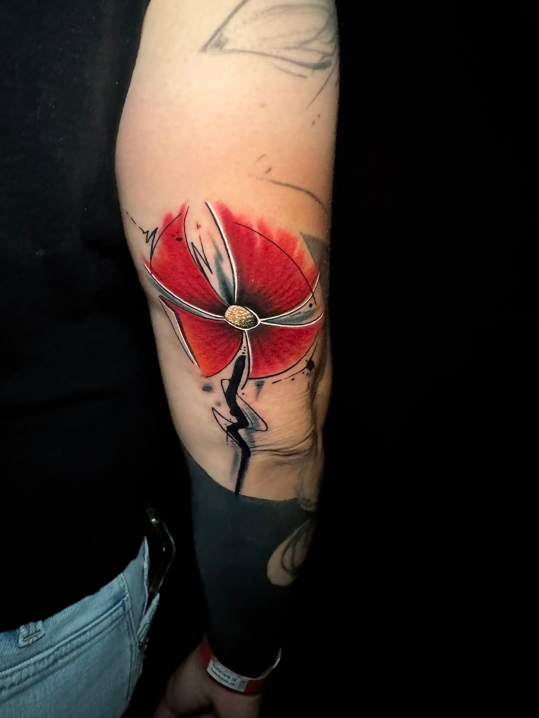 Tattoo by @gallant_tattoos — watercolor, trash_polka