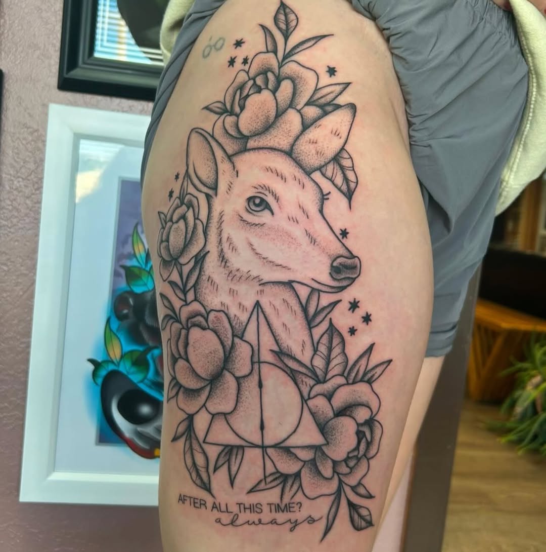 Tattoo by @qualiitygreen — illustrative, black_and_grey