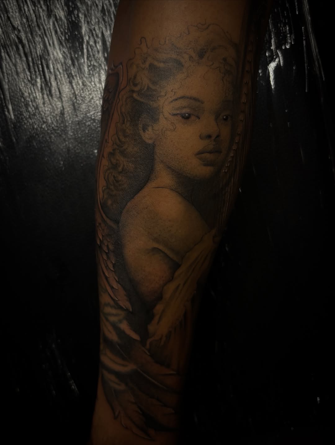 Tattoo by @inkby.lee โ realism, black_and_grey