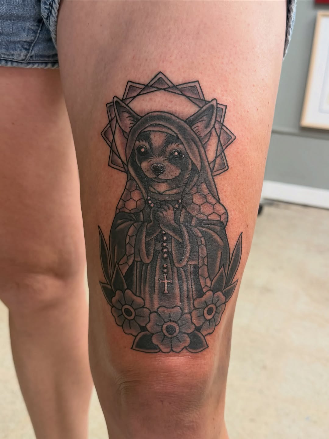 Tattoo by @spencerecoco — black_and_grey, realism