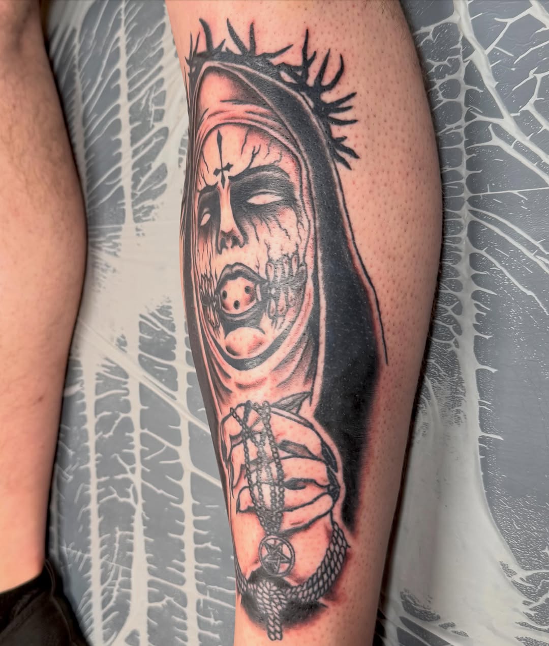 Tattoo by @themrytattoos — dark_realism, blackwork