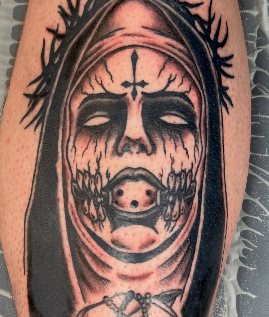 Tattoo by @themrytattoos — dark_realism, blackwork