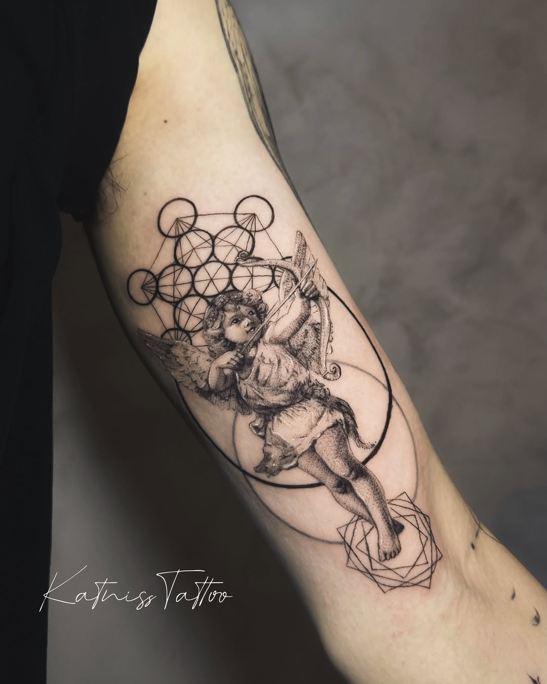 Tattoo by @circletattoo.katniss — black_and_grey, illustrative