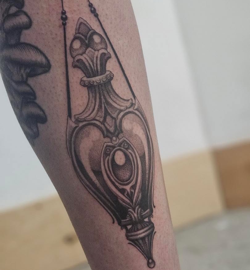 Tattoo by @swirly.boi — black_and_grey, ornamental