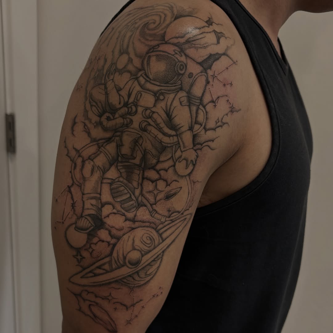 Tattoo by @bladetobabe — illustrative, black_and_grey