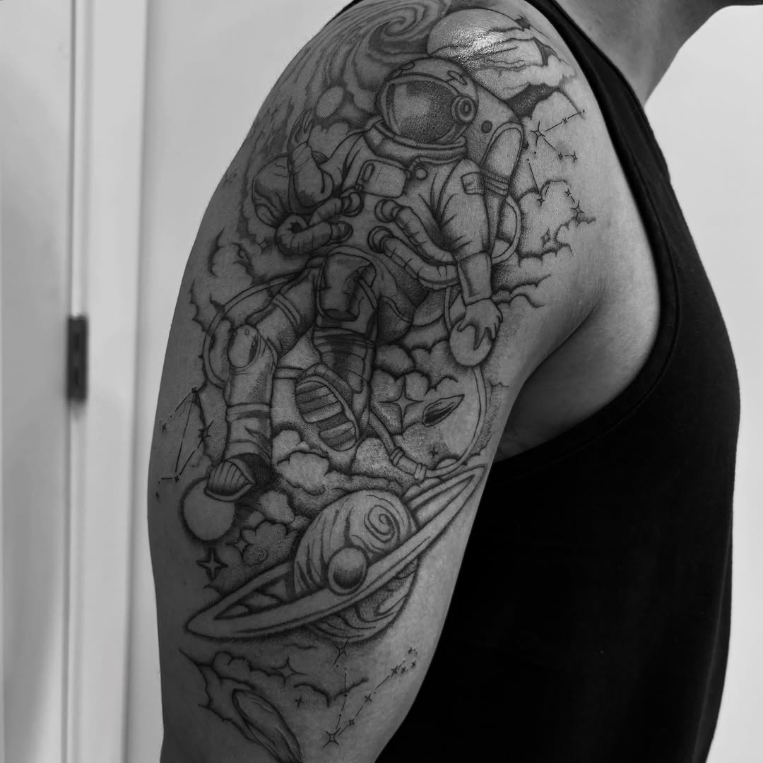 Tattoo by @bladetobabe — illustrative, black_and_grey