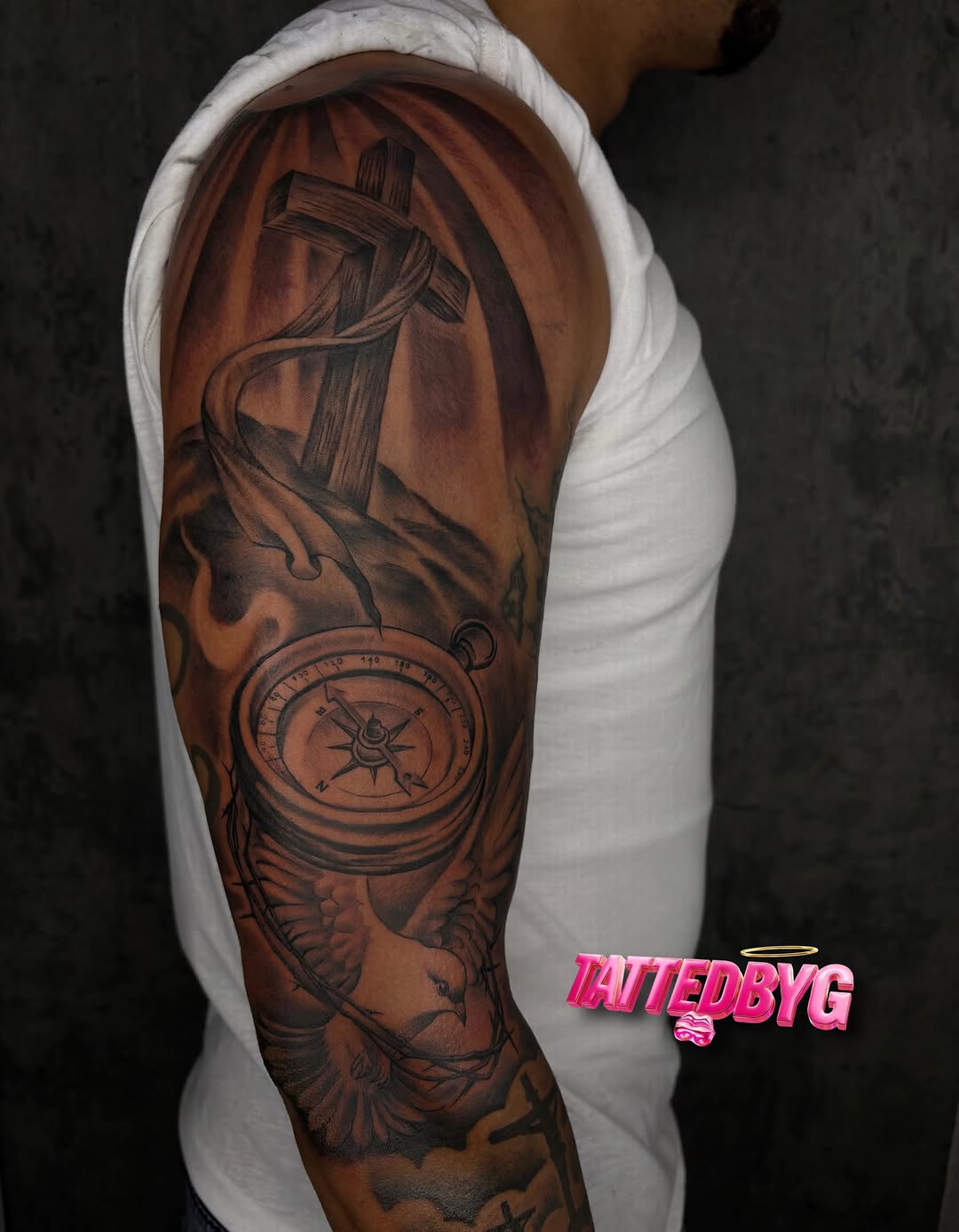 Tattoo by @tattedbyg — black_and_grey, realism