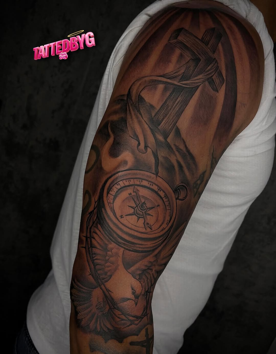 Tattoo by @tattedbyg — black_and_grey, realism