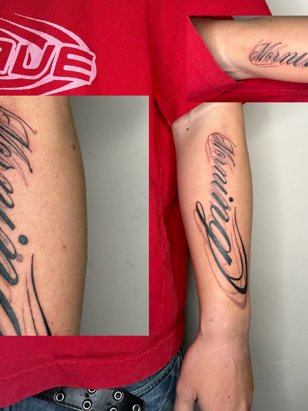 Tattoo by @seren.tatts — lettering_script, chicano