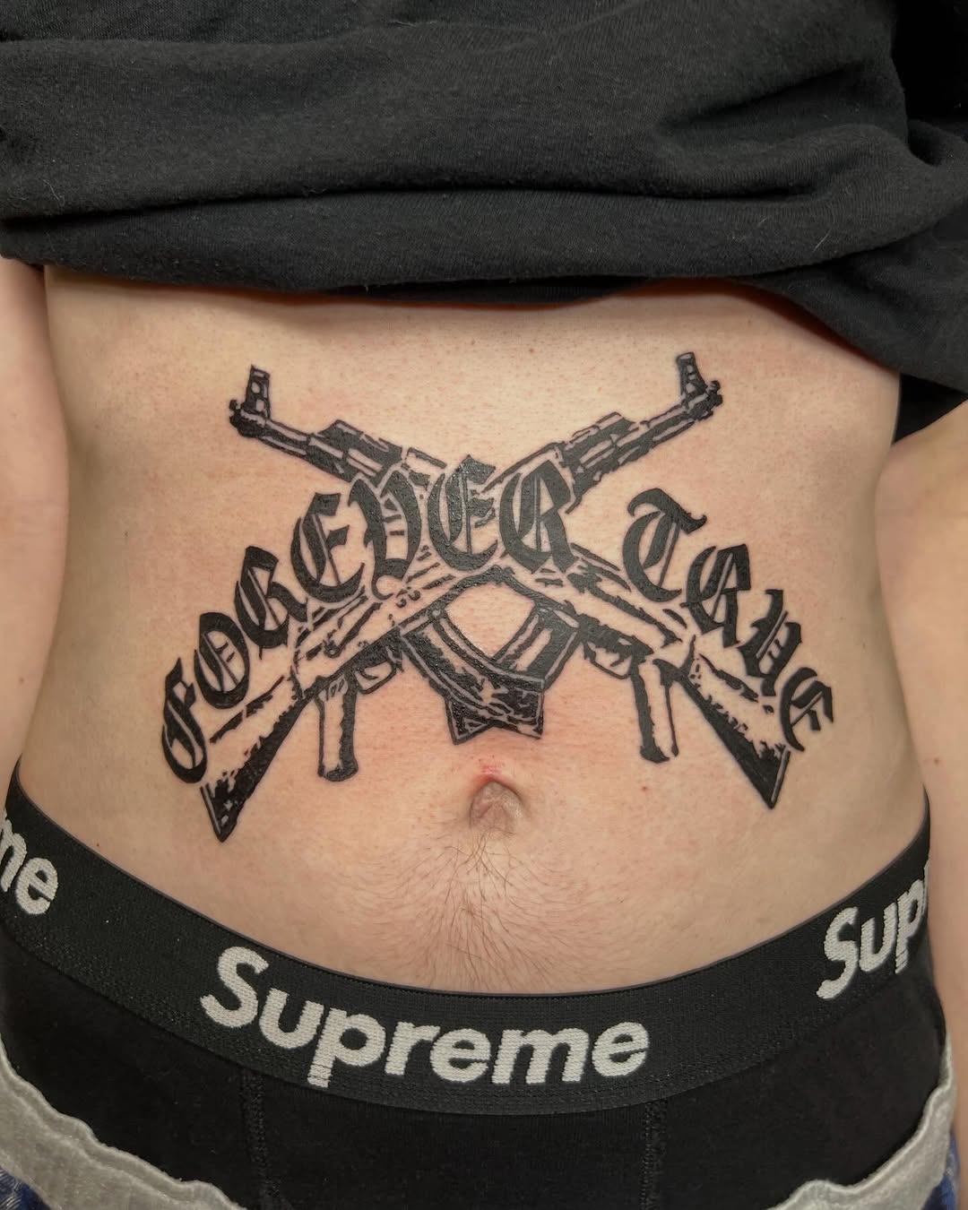 Tattoo by @ineedarocketlauncher — lettering_script, blackwork