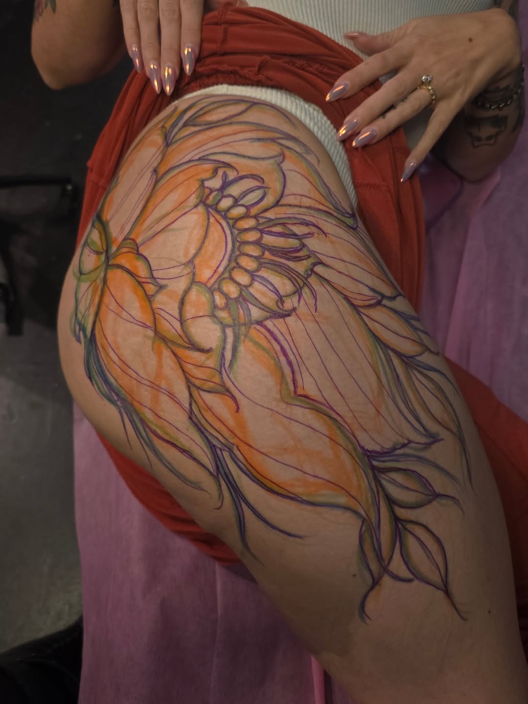 Tattoo by @needleandthorntattoo — fine_line, watercolor