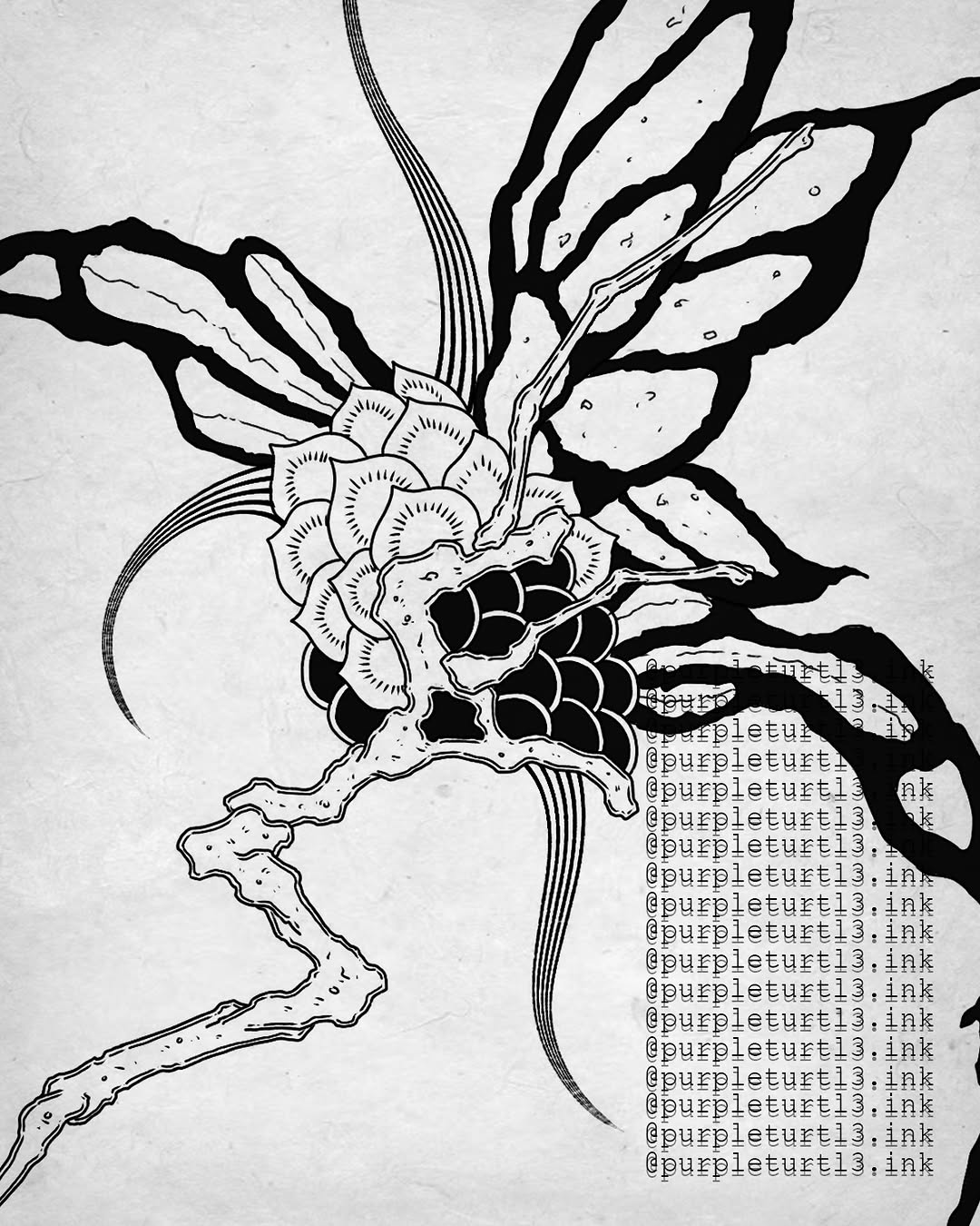Tattoo by @purpleturtl3.ink — blackwork, illustrative