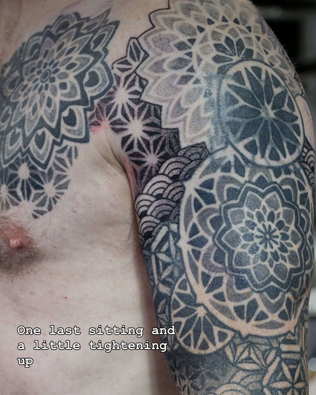 Tattoo by @chriscockadoodledo — geometric, dotwork