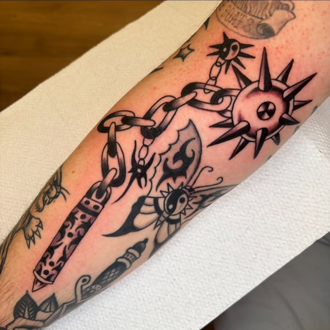 Tattoo by @bigdirtnap โ american_traditional, black_and_grey