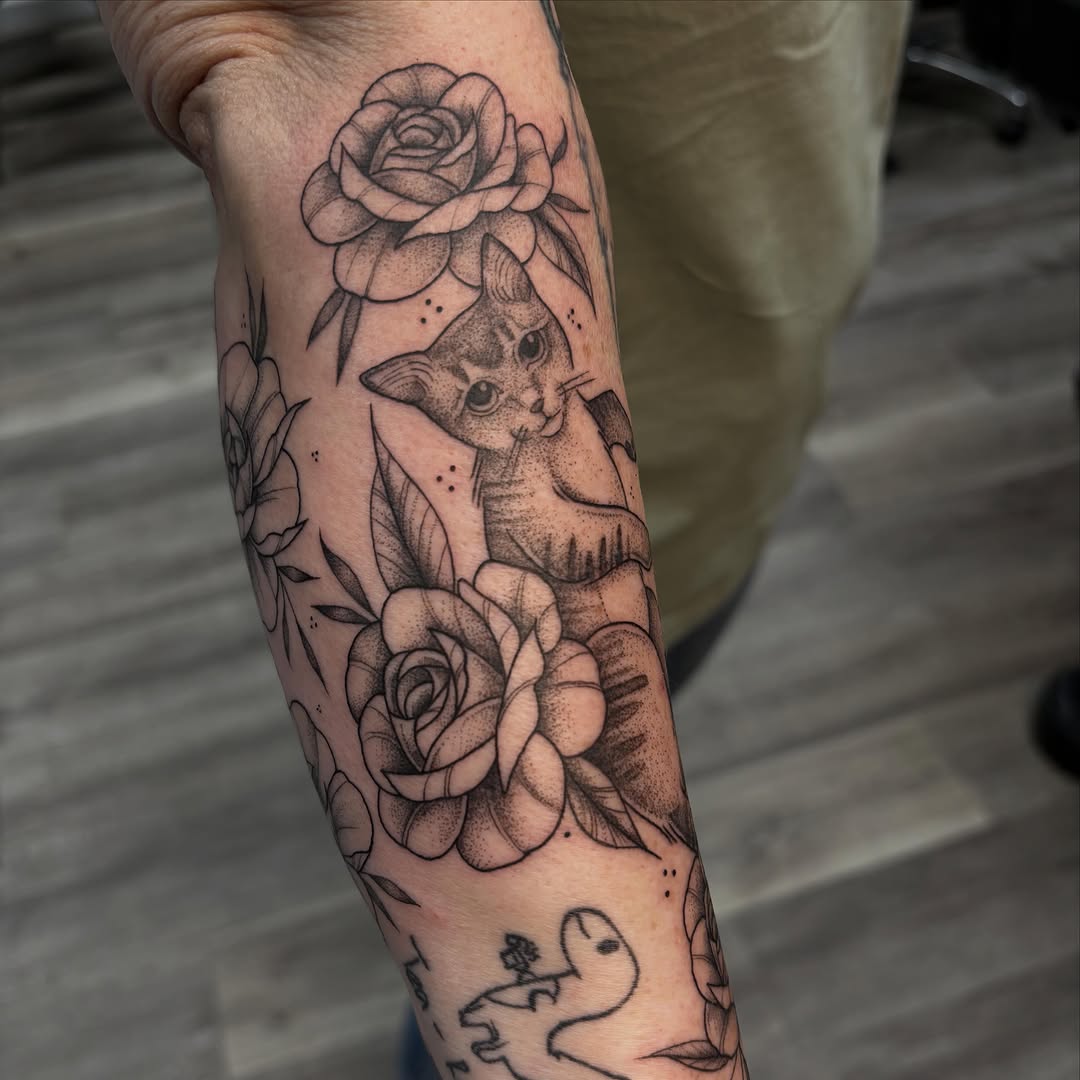 Tattoo by @haileybtats — black_and_grey