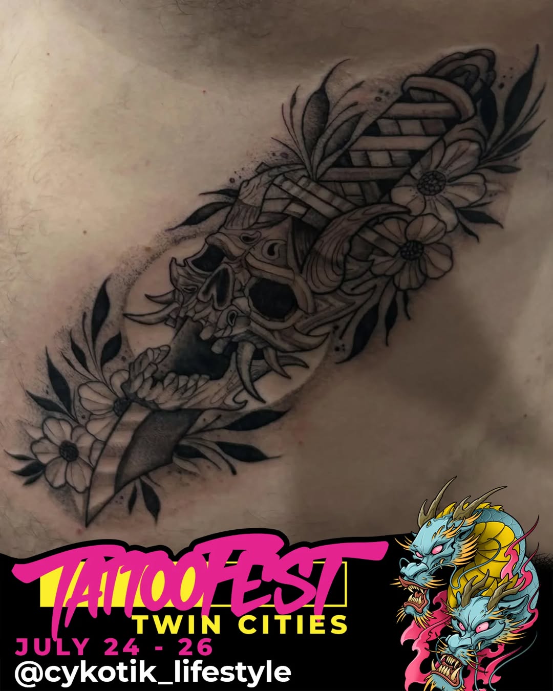 Tattoo work at Inkin' the Coast Tattoo Festival 2026