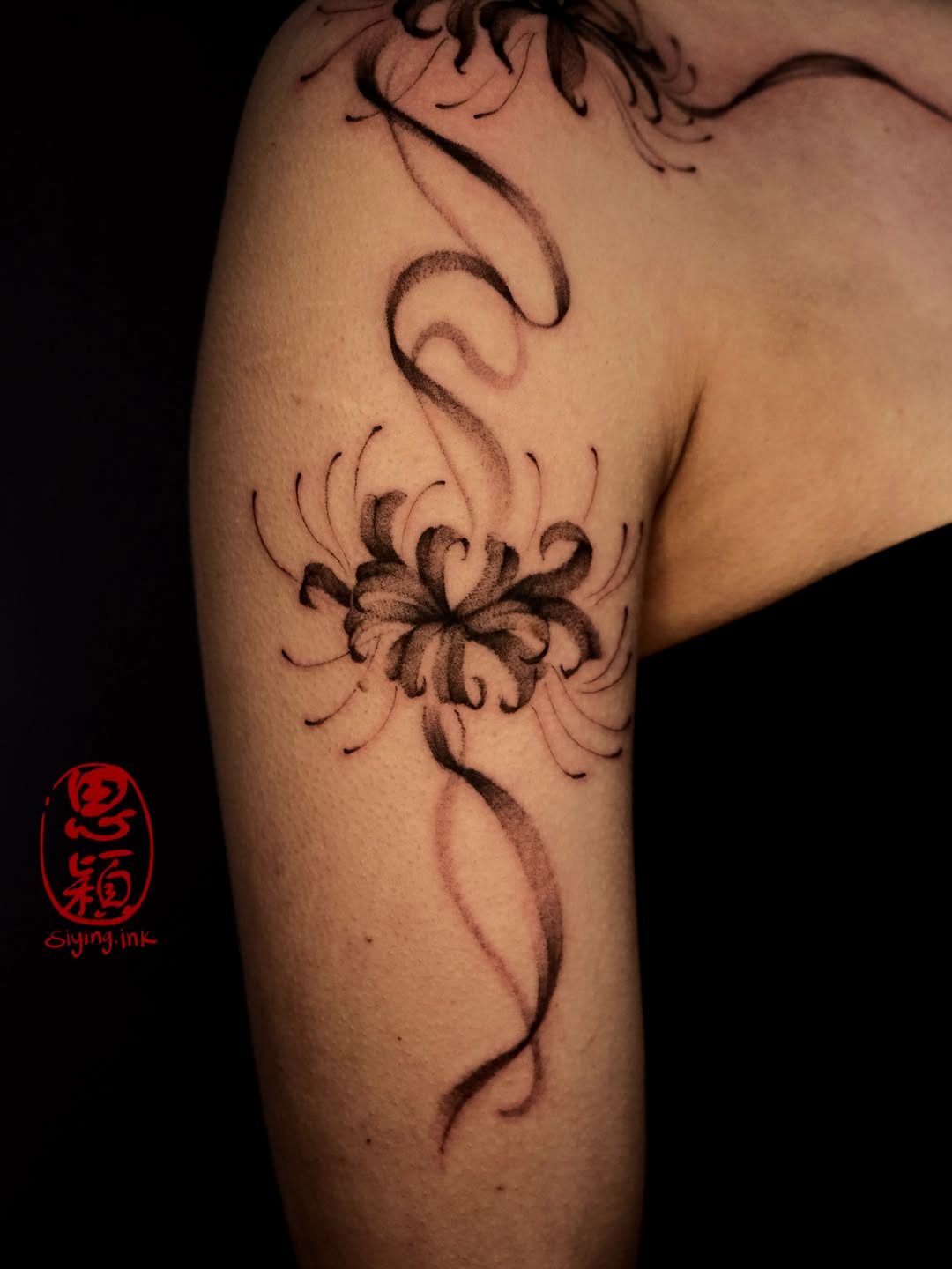 Tattoo by @siying.ink โ illustrative, black_and_grey