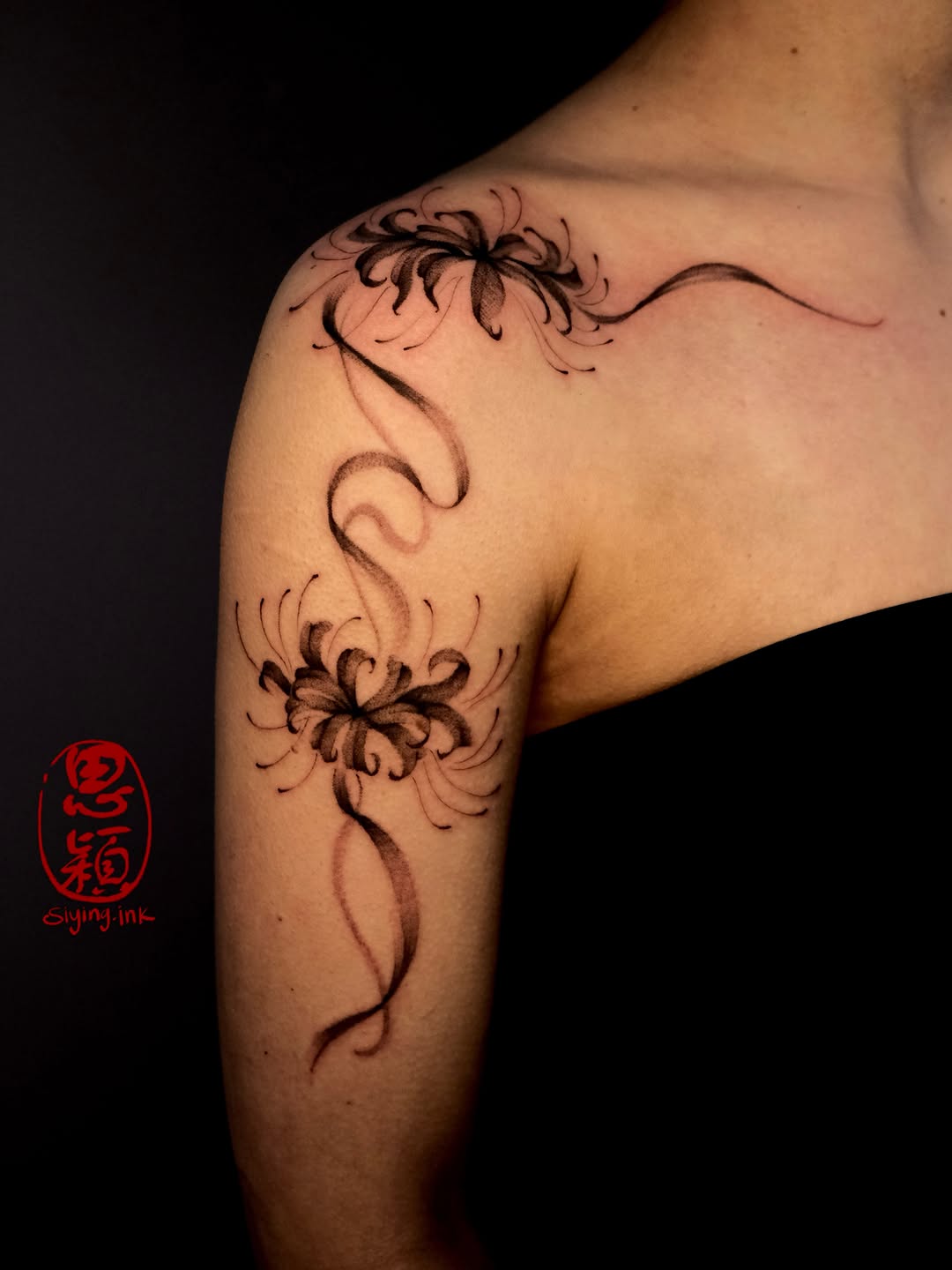 Tattoo by @siying.ink โ illustrative, black_and_grey