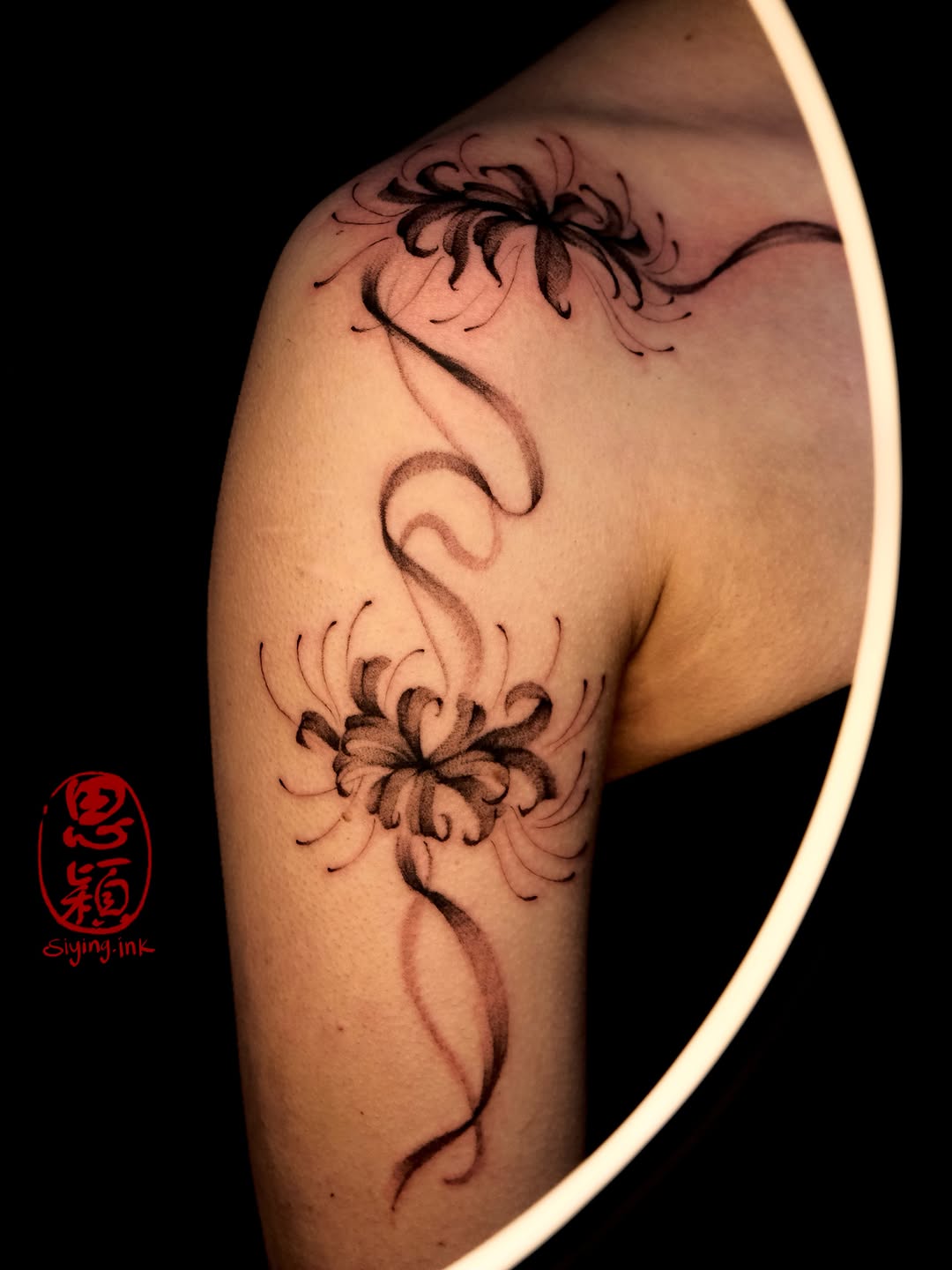 Tattoo by @siying.ink โ illustrative, black_and_grey
