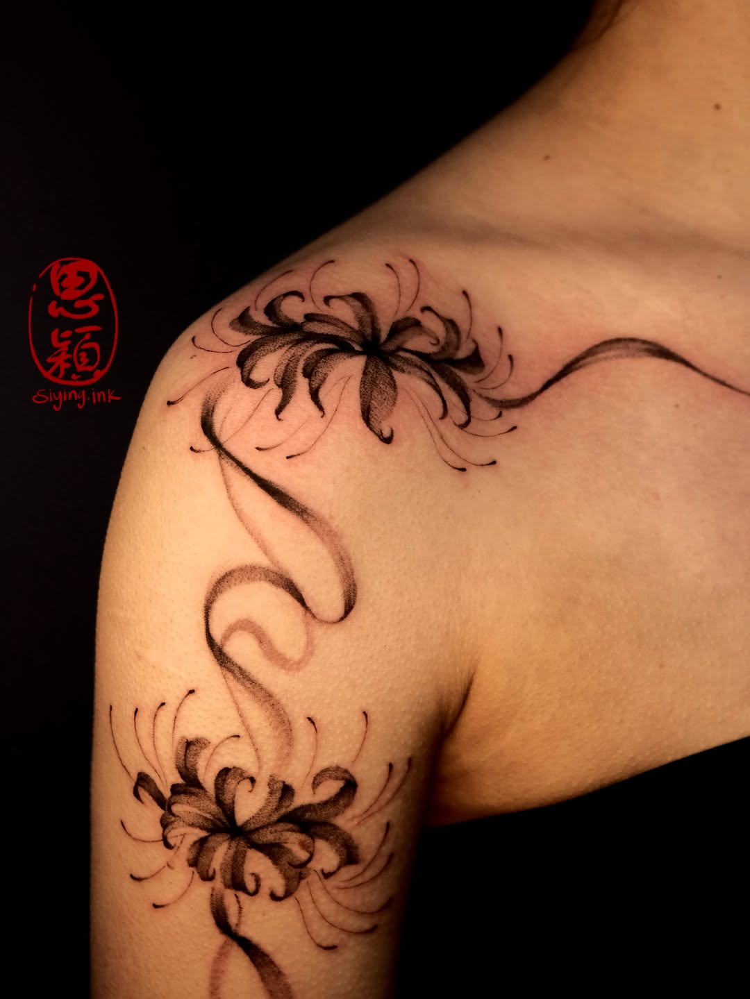 Tattoo by @siying.ink โ illustrative, black_and_grey