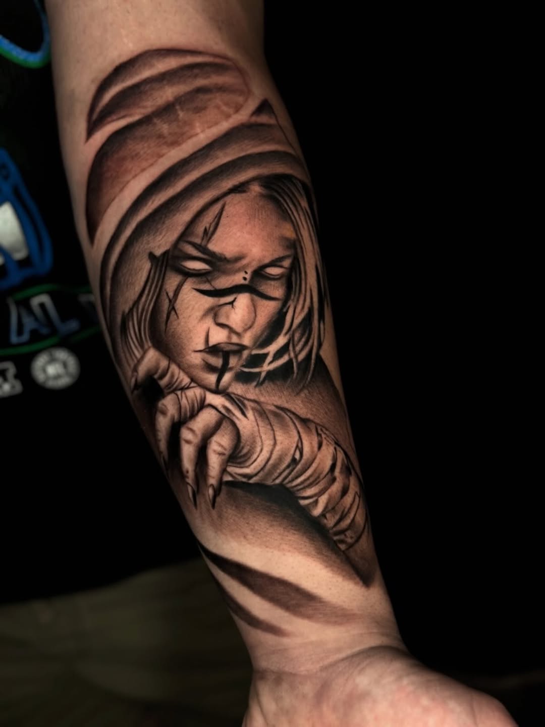 Tattoo by @unrendered_tattz — realism, black_and_grey