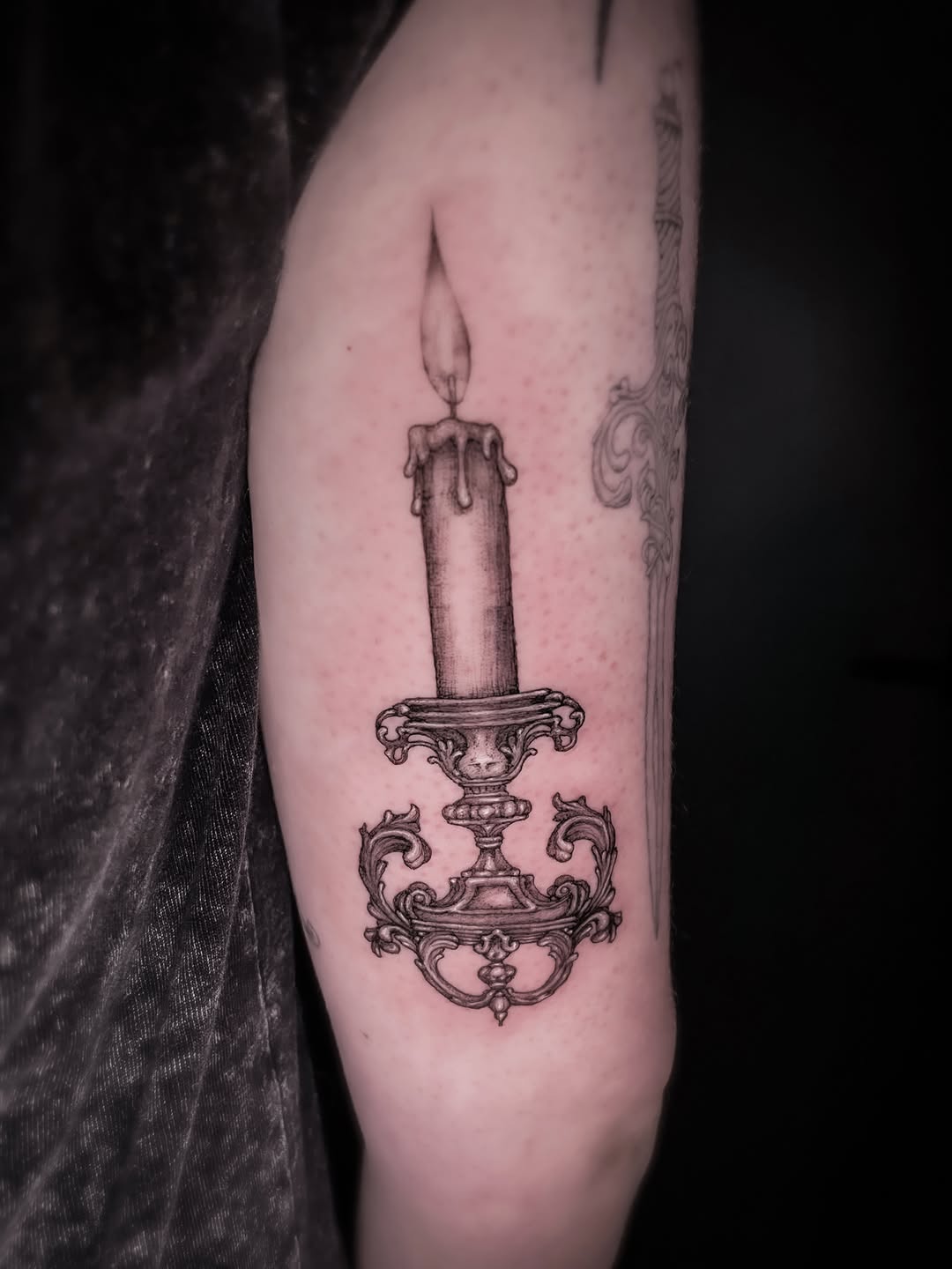 Tattoo by @dyingdelicately β illustrative, black_and_grey