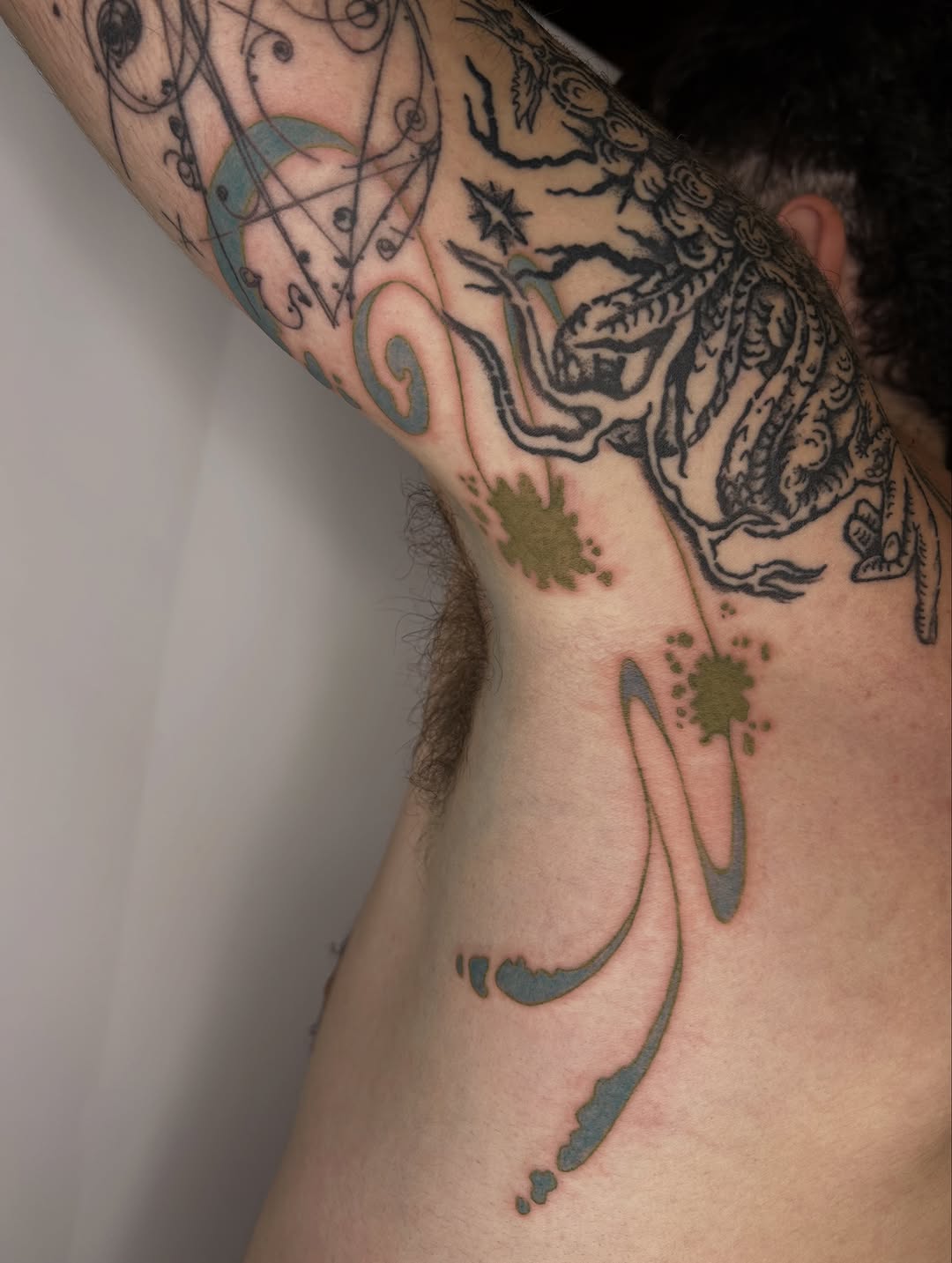 Tattoo by @scratch.witch — blackwork, geometric