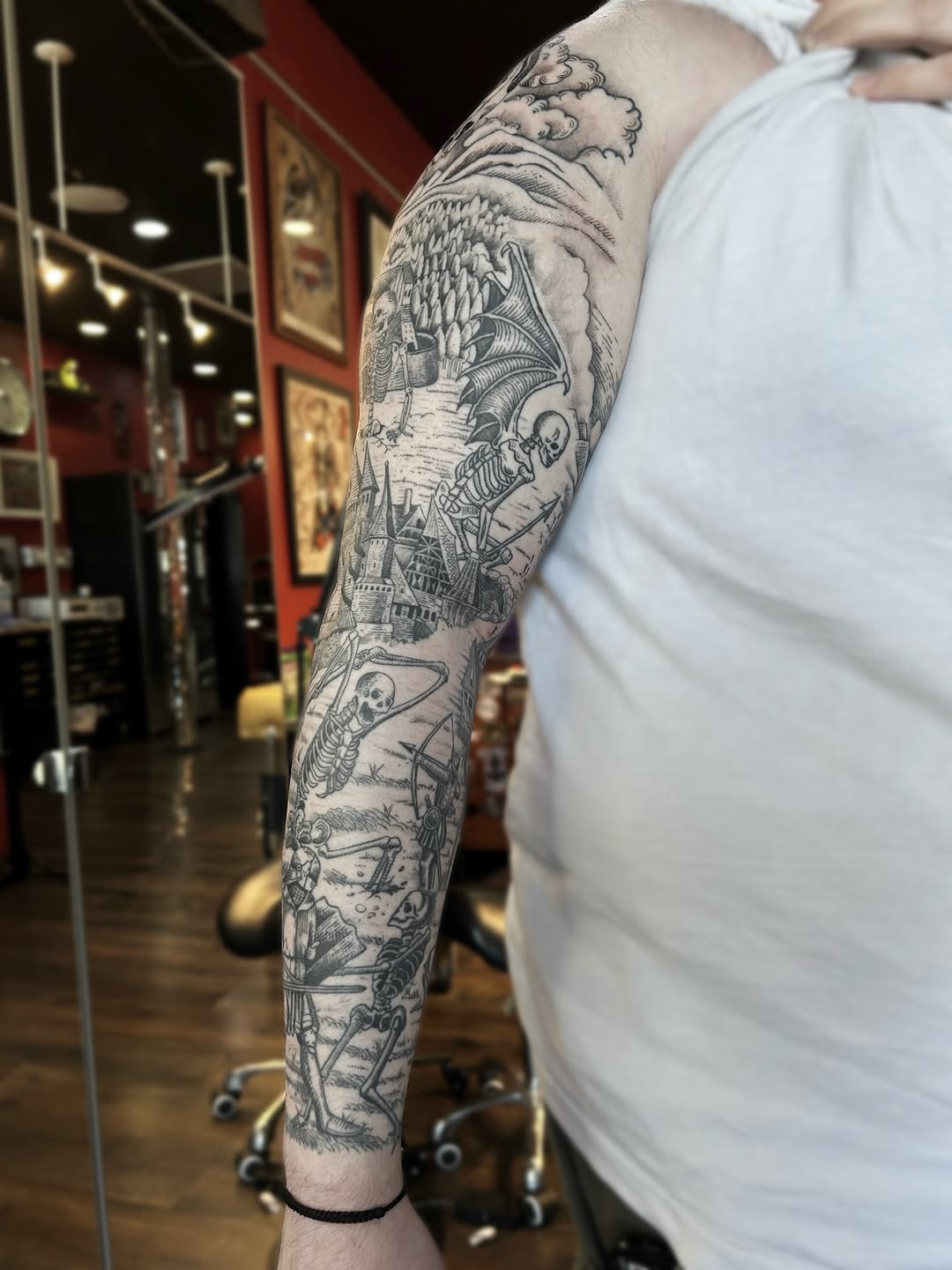 Tattoo by @takomanink — black_and_grey