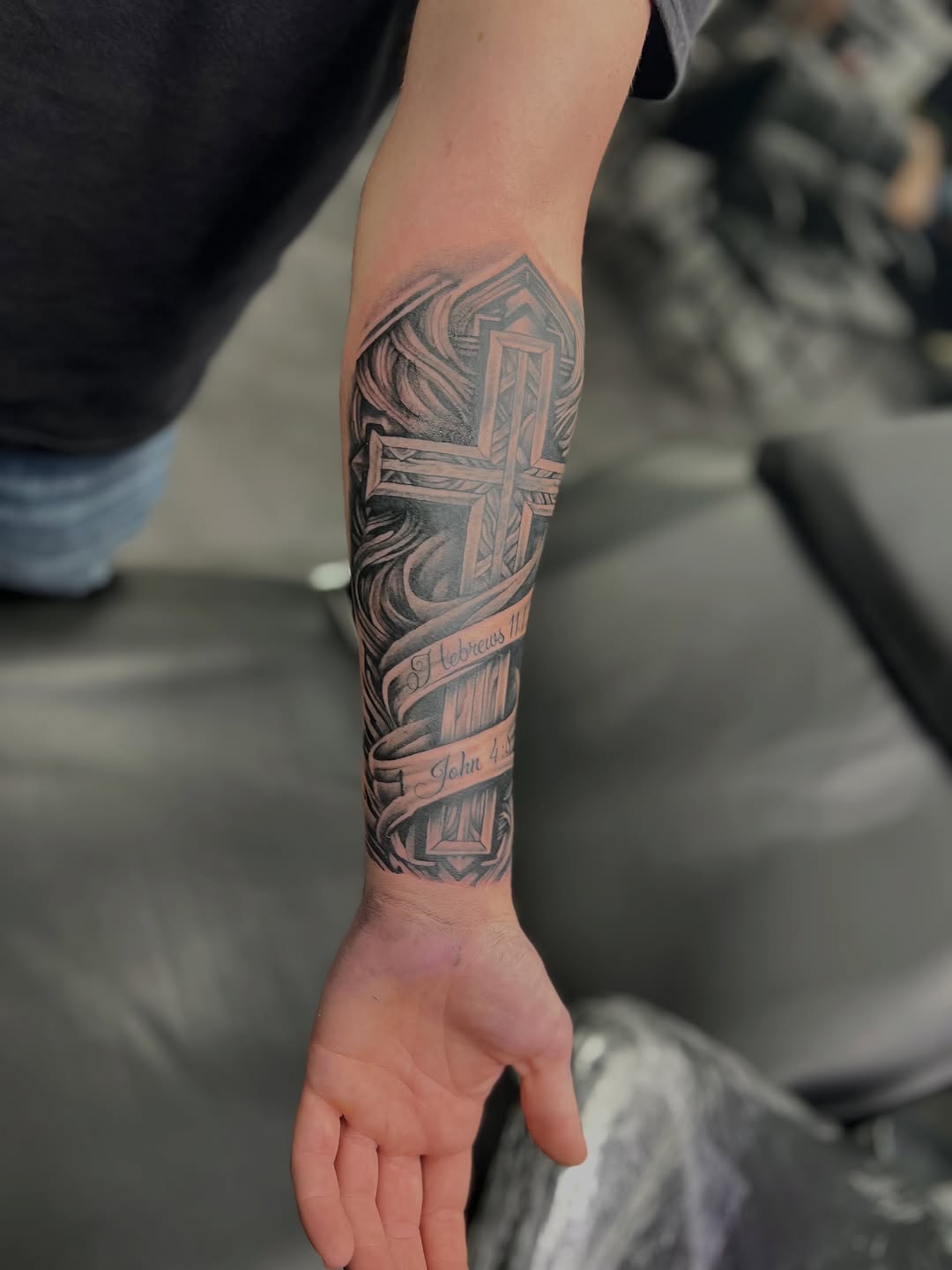 Tattoo by @ram_tat2 — black_and_grey, lettering_script