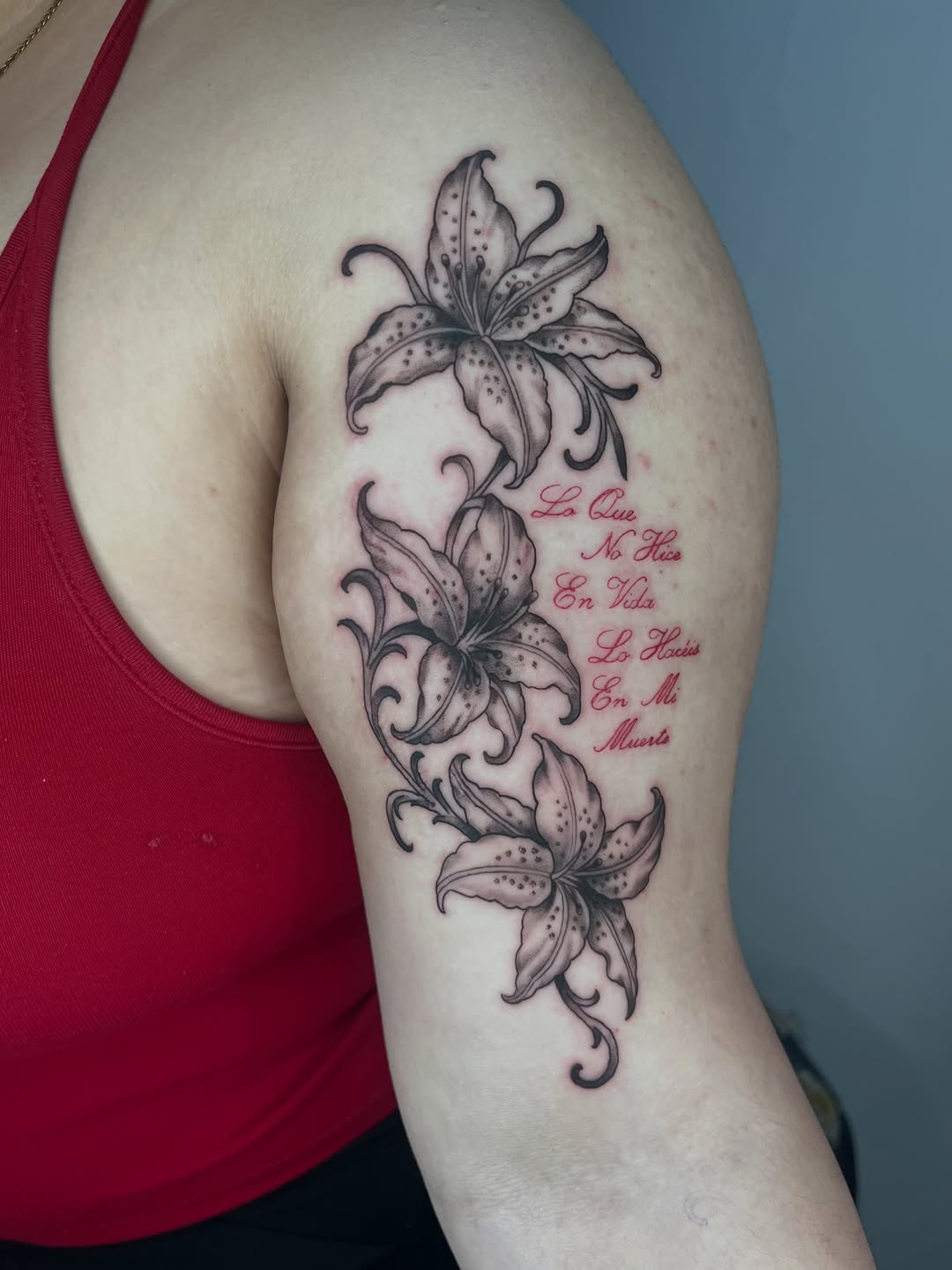 Tattoo by @syfer.tattoo β black_and_grey, lettering_script