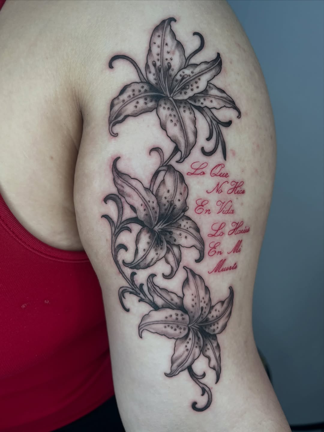Tattoo by @syfer.tattoo β black_and_grey, lettering_script