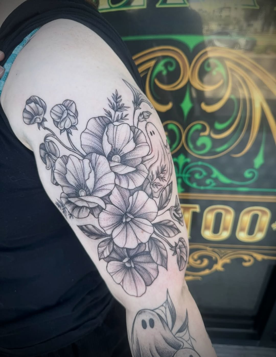 Tattoo by @jianna_tattoos — black_and_grey