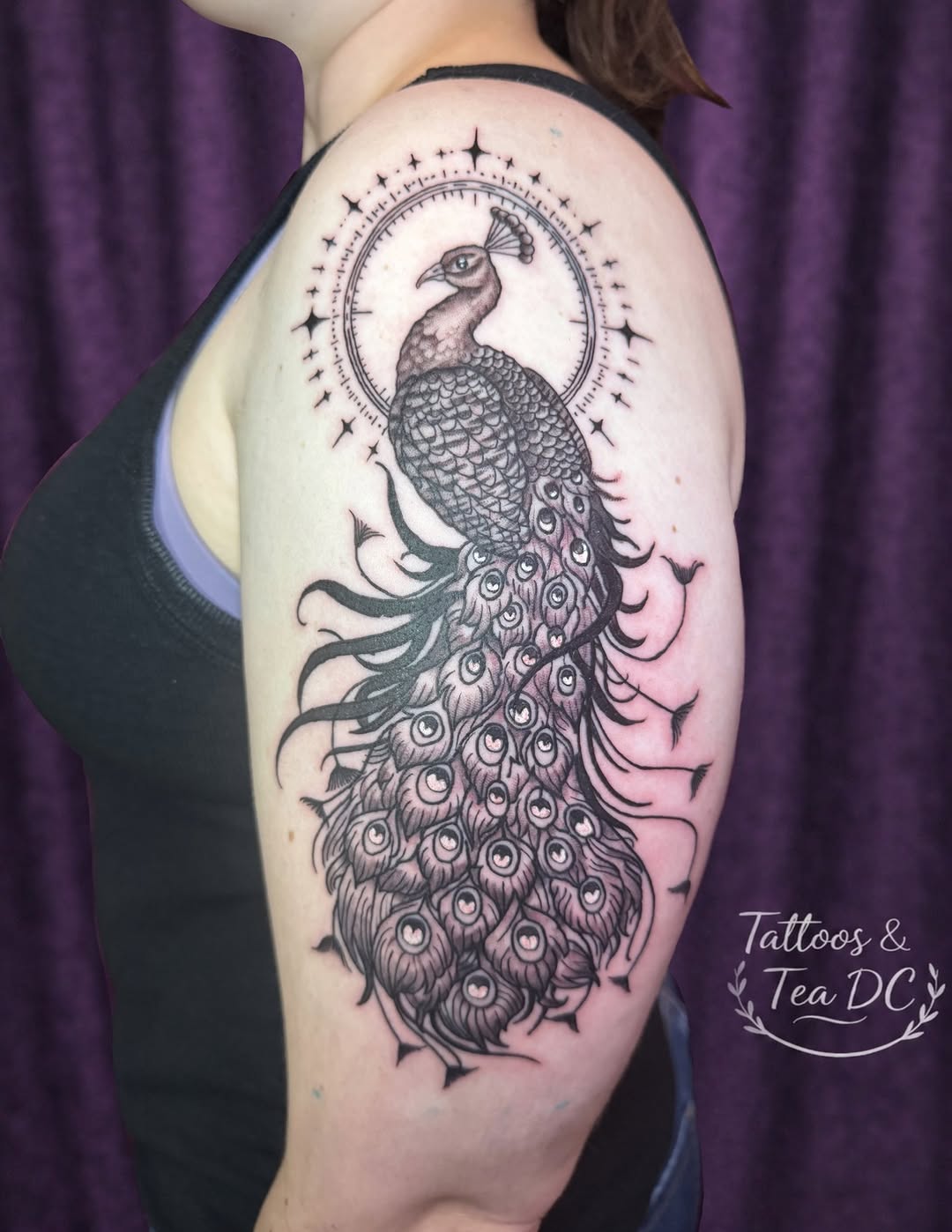 Tattoo by @tattoosandteadc — illustrative, black_and_grey