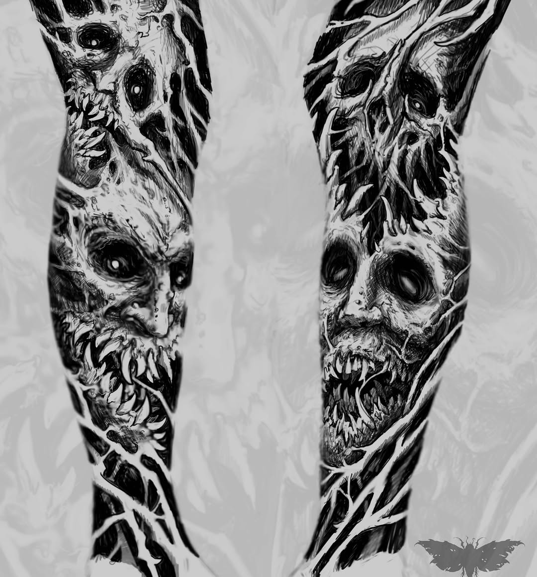 Tattoo by @bloodstonetattoos — dark_realism, blackwork