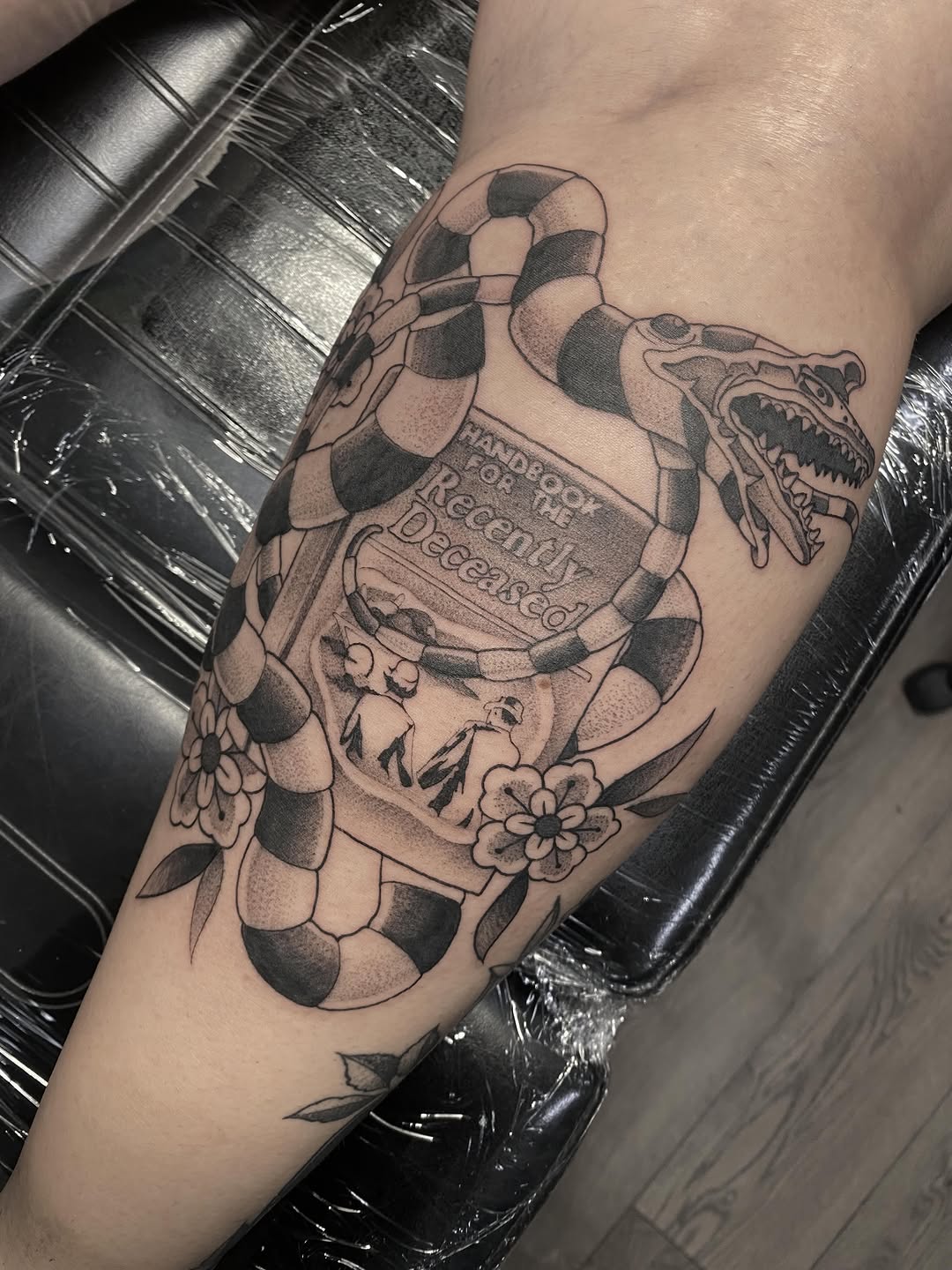 Tattoo by @tattoofiendclub — black_and_grey, realism