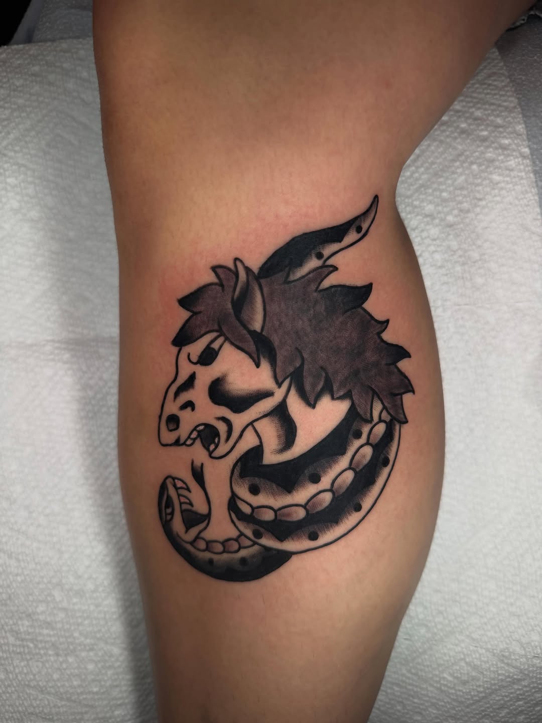 Tattoo by @eaglescreeech — american_traditional, black_and_grey