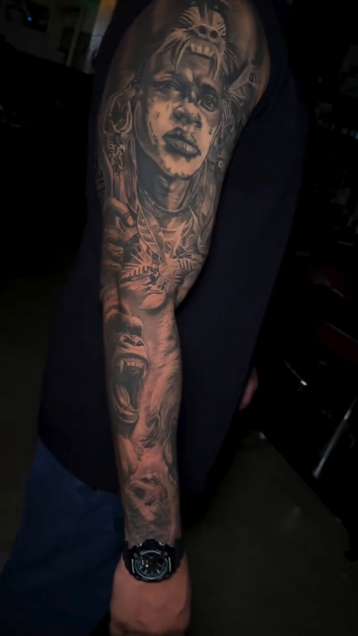 Tattoo by @crisp_ink โ realism, black_and_grey