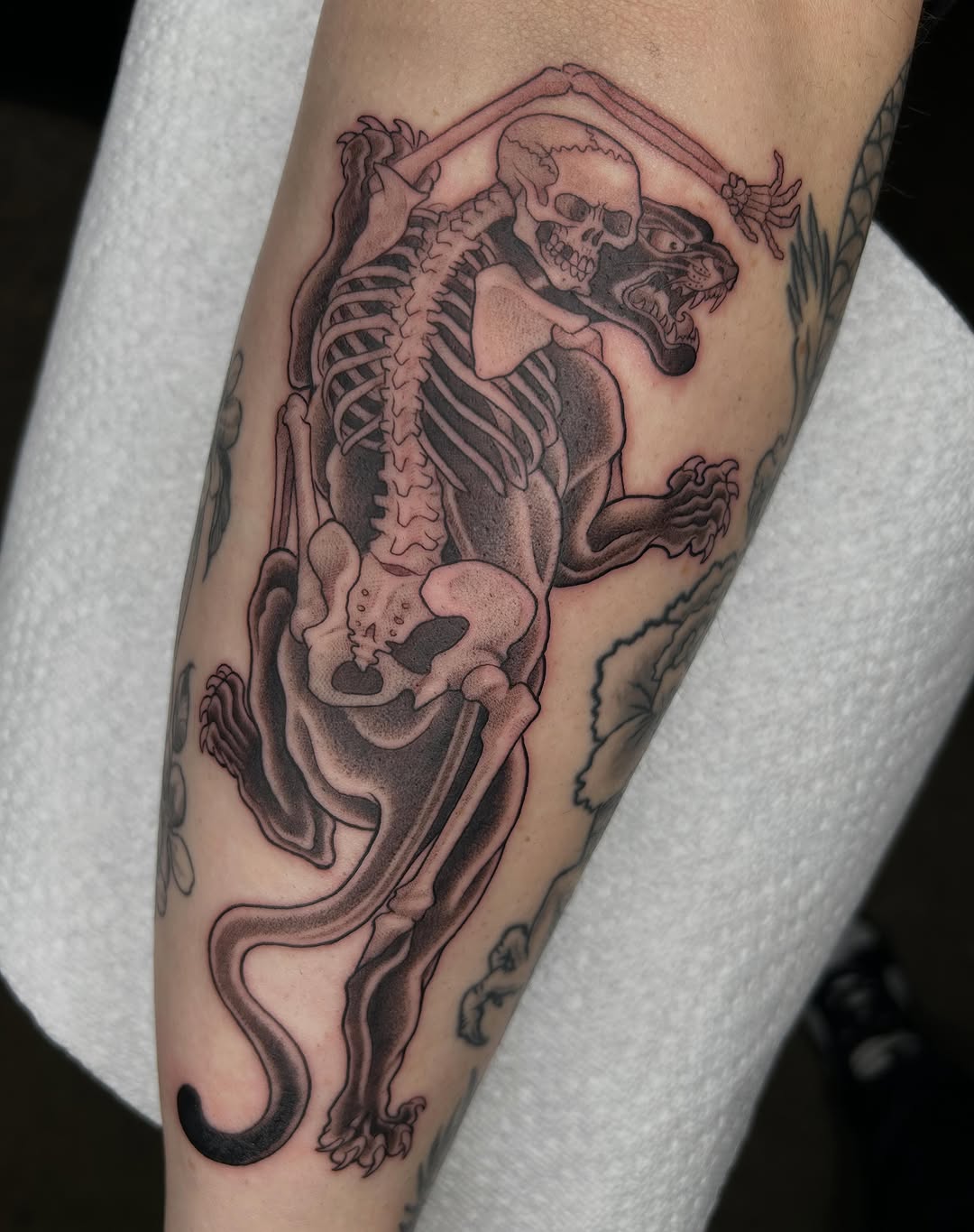 Tattoo by @frostyflakes.ink — black_and_grey, dark_realism