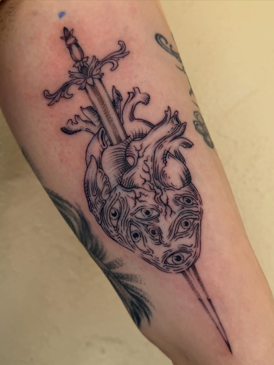 Tattoo by @polarizedbaby — black_and_grey, illustrative