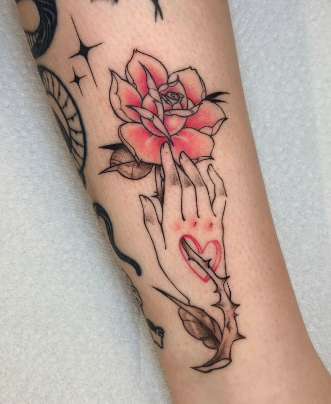 Tattoo by @frogtatz — illustrative, black_and_grey
