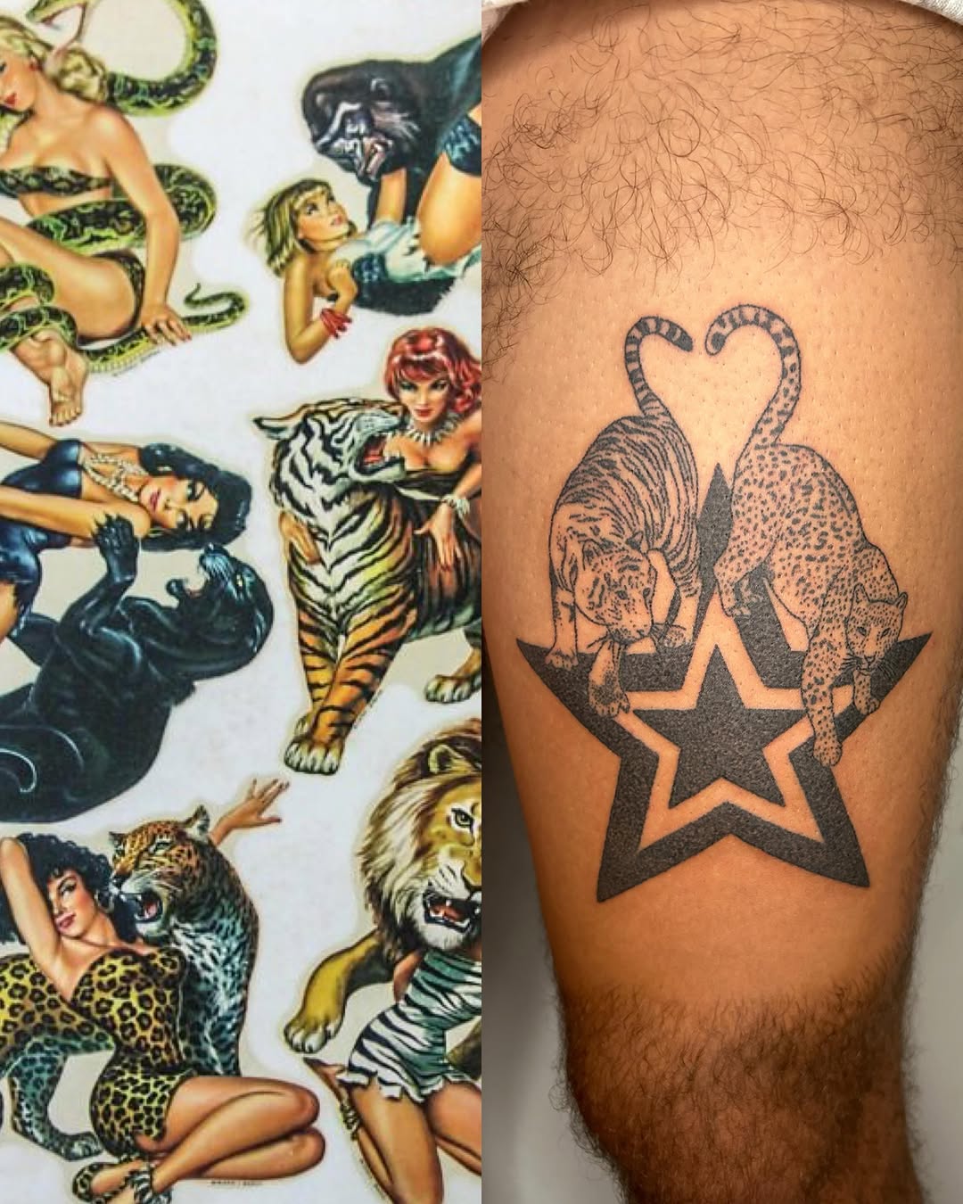 Tattoo by @glittergremliin — illustrative, black_and_grey