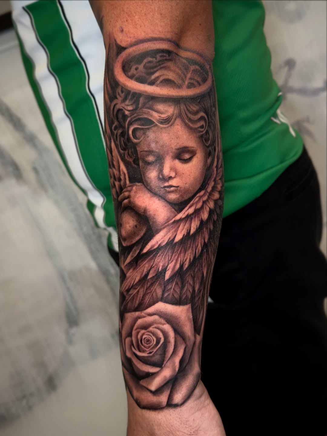 Tattoo by @bandoztattoos β realism, black_and_grey