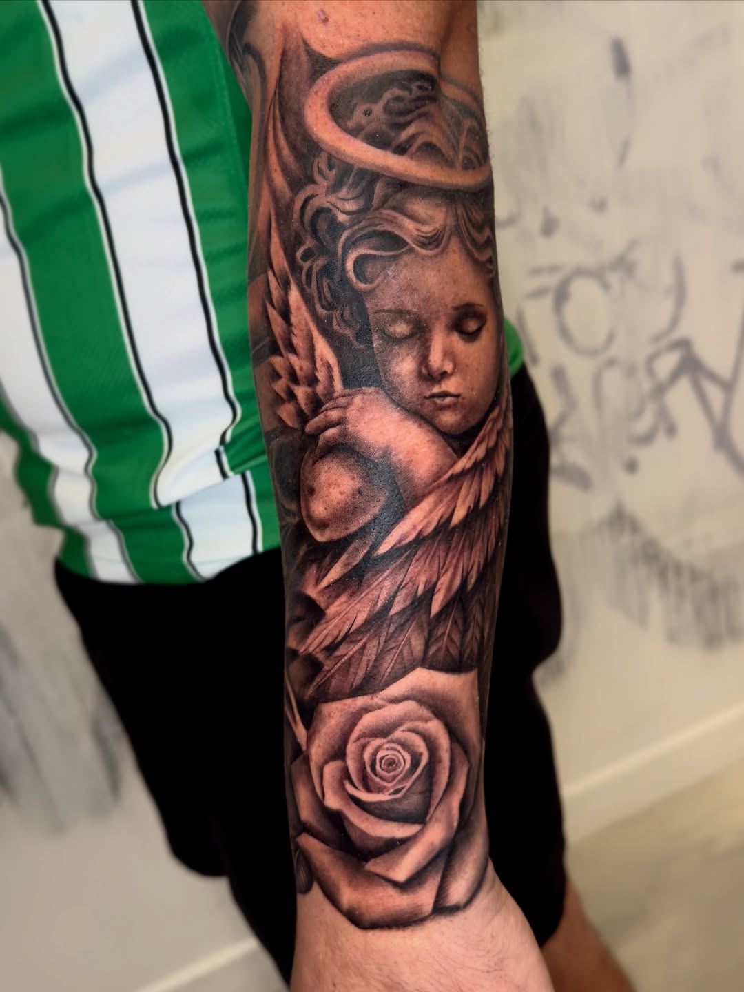 Tattoo by @bandoztattoos β realism, black_and_grey