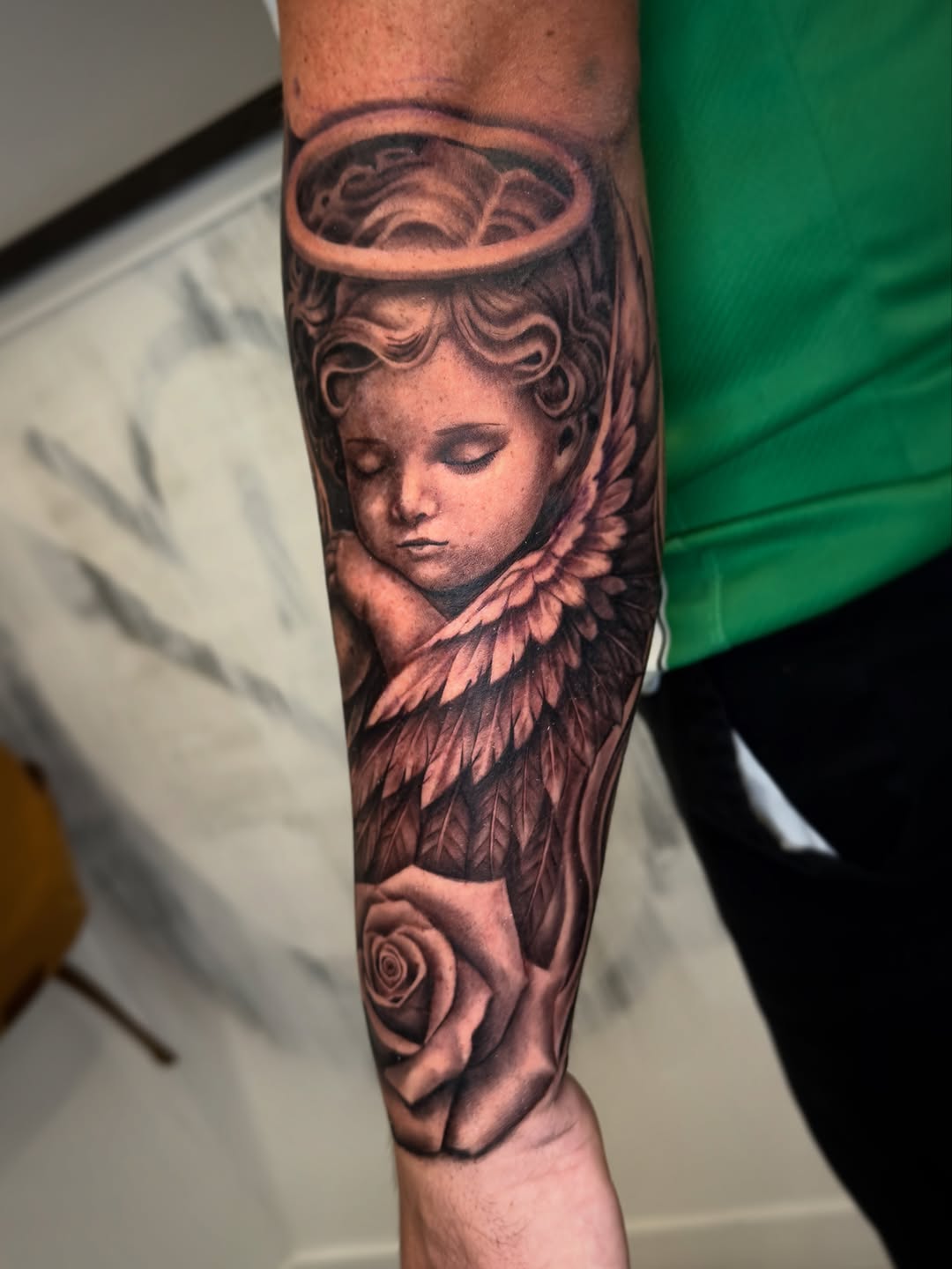 Tattoo by @bandoztattoos β realism, black_and_grey