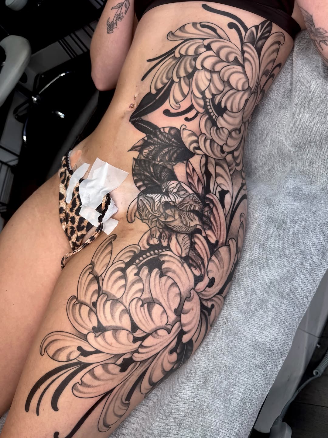 Tattoo by @code_red_ink — japanese_irezumi, black_and_grey
